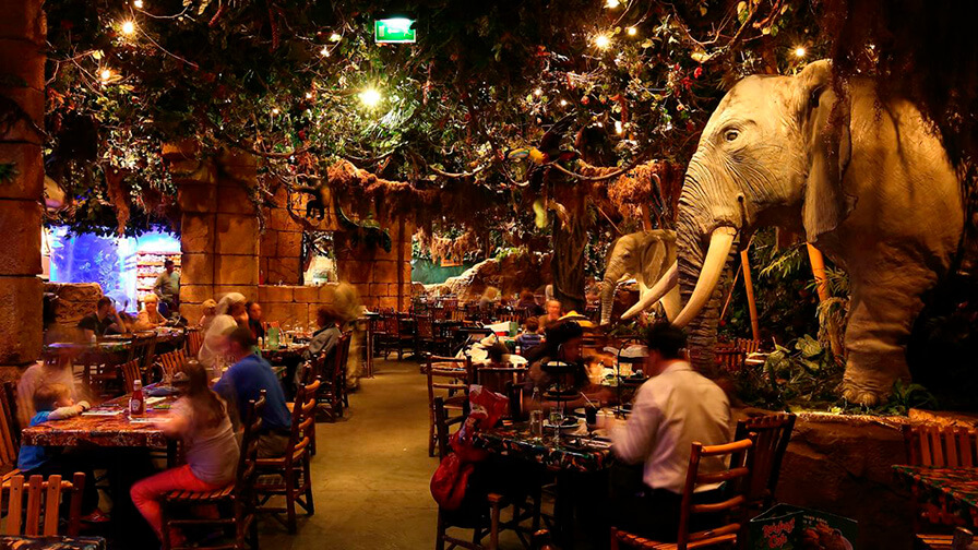 Rainforest café, la auténtica selva tropical.